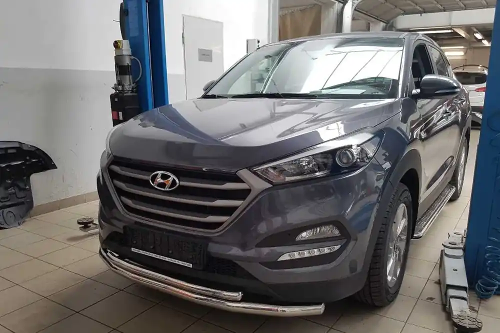 Acum disponibil | Hyundai Tucson TL 2016-2021 Protectie Fata ST014 (Inox)