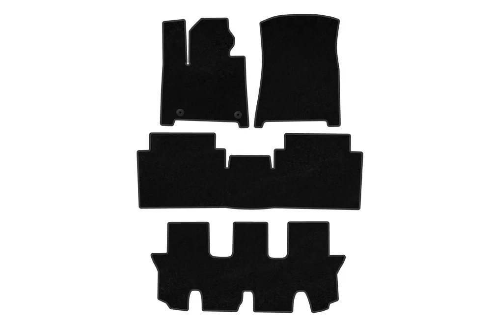 Hyundai Santa Fe 5 2023- Covorase textile Classic (3 randuri, Negru) | Preț bun