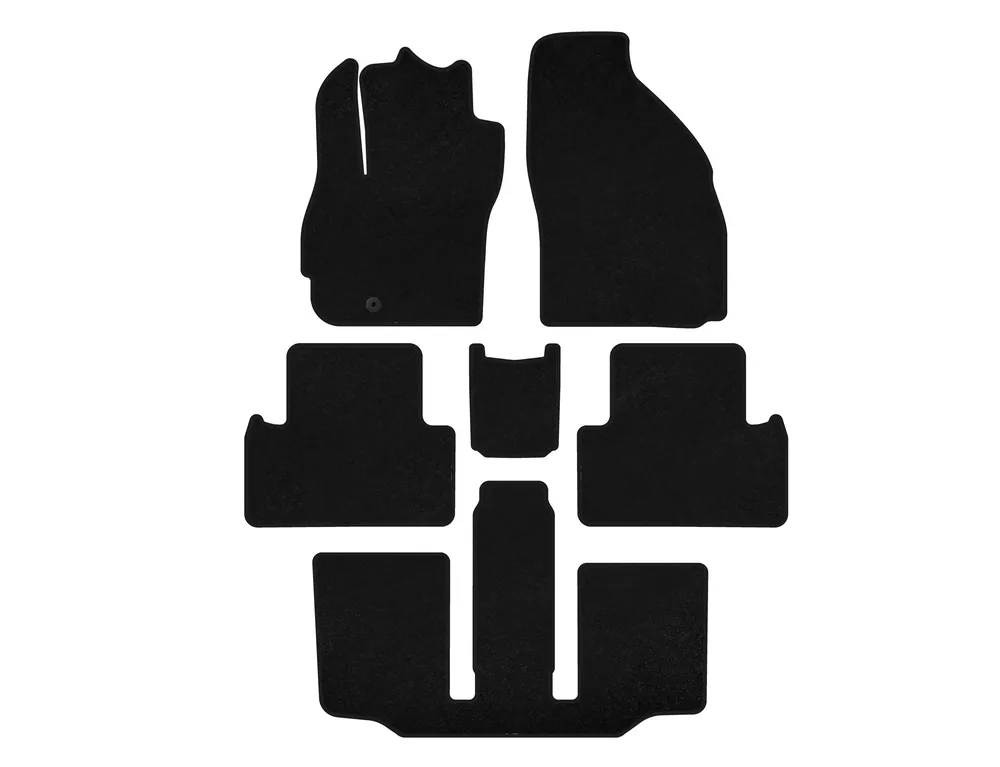 Mazda 5 2005-2009 Covorase textile Deluxe (3 randuri, 7 locuri, negru) - Produs premium
