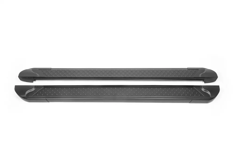 Comandă online - Volkswagen T7 2021- Praguri laterale Allmond Black (2 buc., Aluminiu) Ampatament Lung