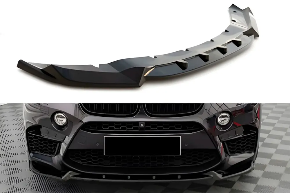 BMW X6 F16 2014-2019 Prelungire lip fata DPT V-2 (Pentru X6M F86, negru lucios) - Produs adăugat recent